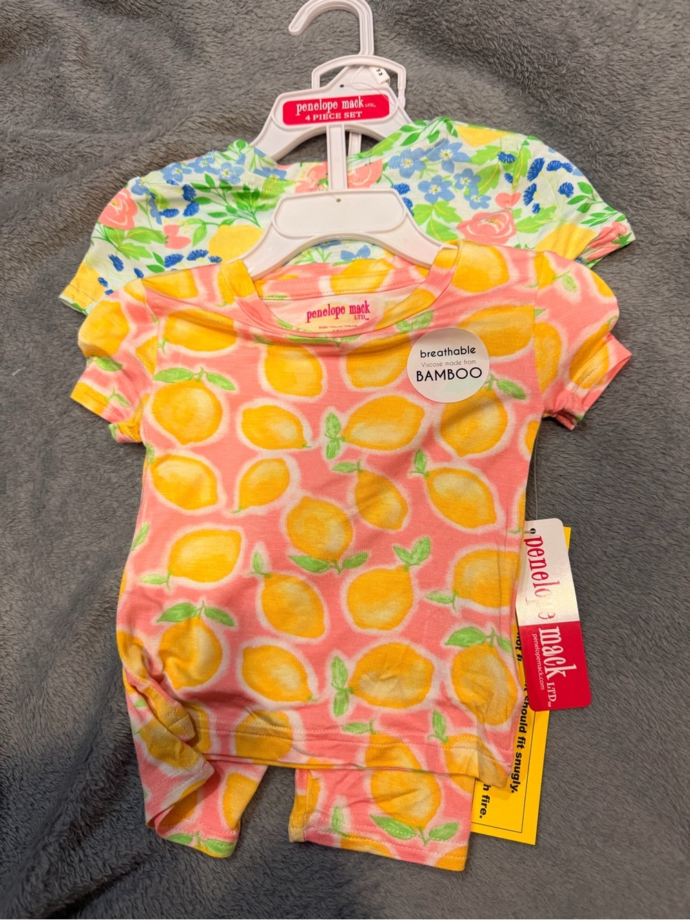 penelope mack pajama set of 2 complete outfit sz 1 8m nwt